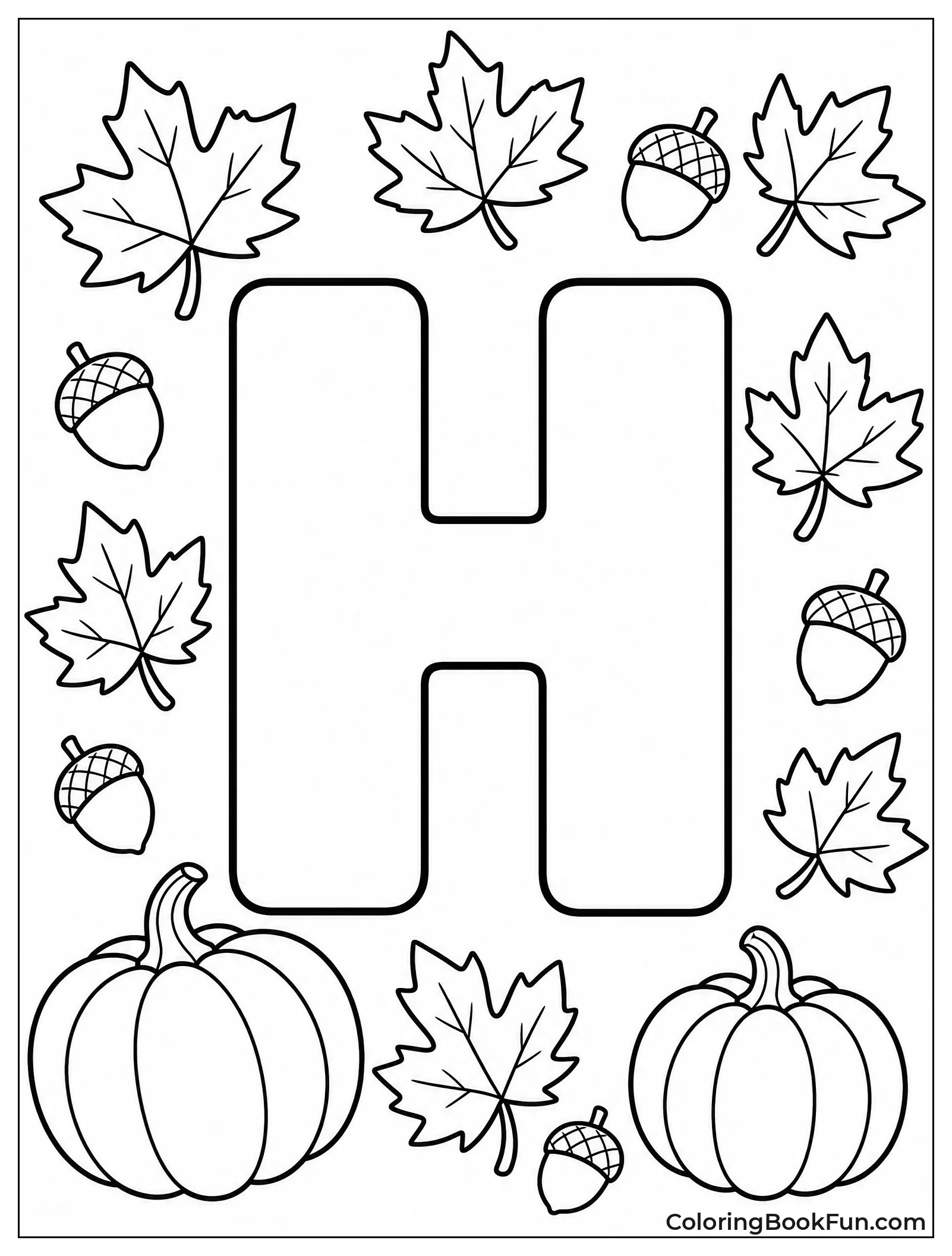 Falling Leaves Around Letter H
