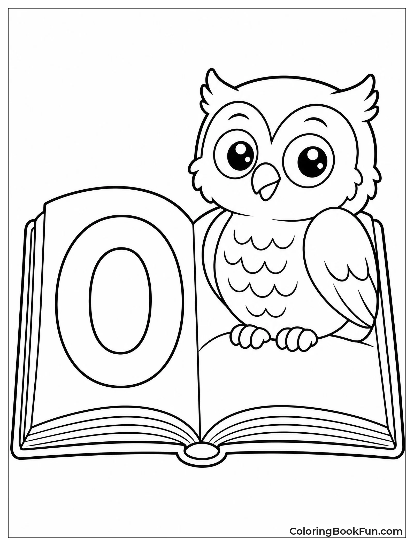 Owl Sitting on Open Book