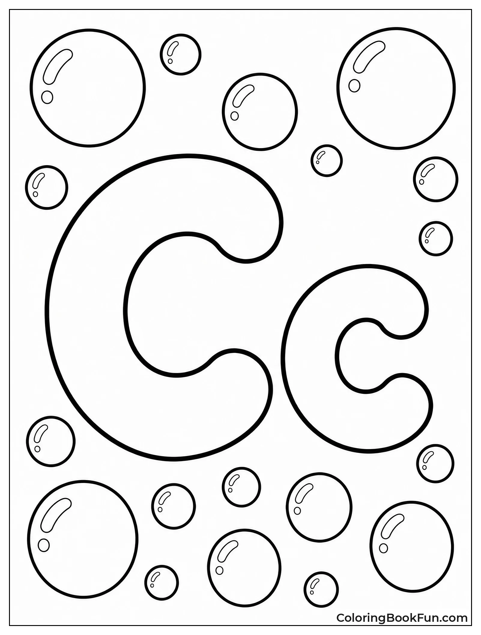 Bubble Letters Floating Among Bubbles