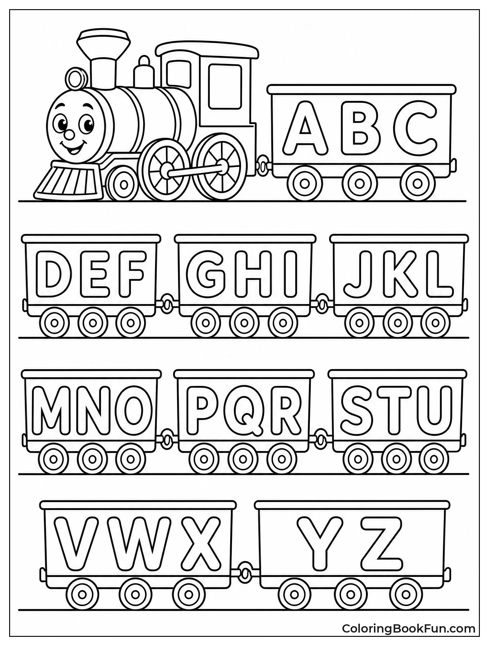 Train Cars Carrying Alphabet Letters