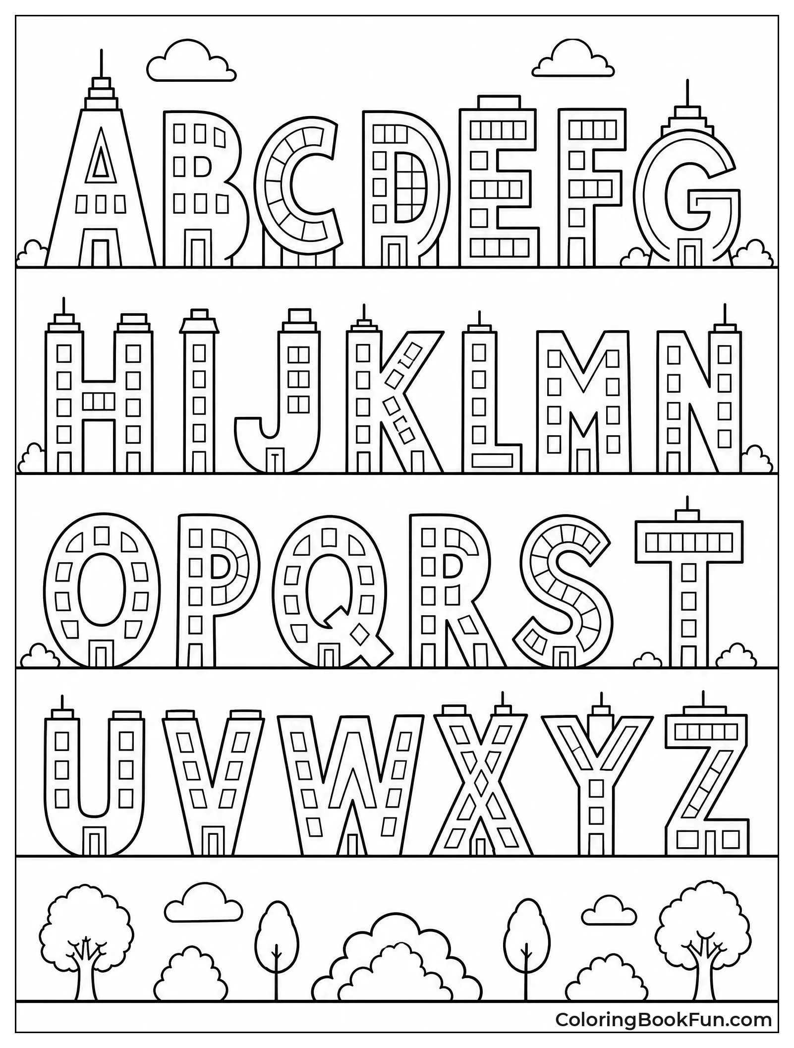 Buildings Forming City Letter Shapes