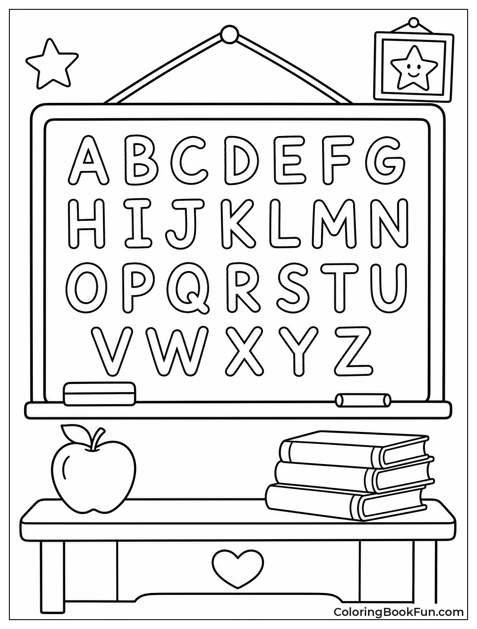 Chalkboard Letters in Cozy Classroom