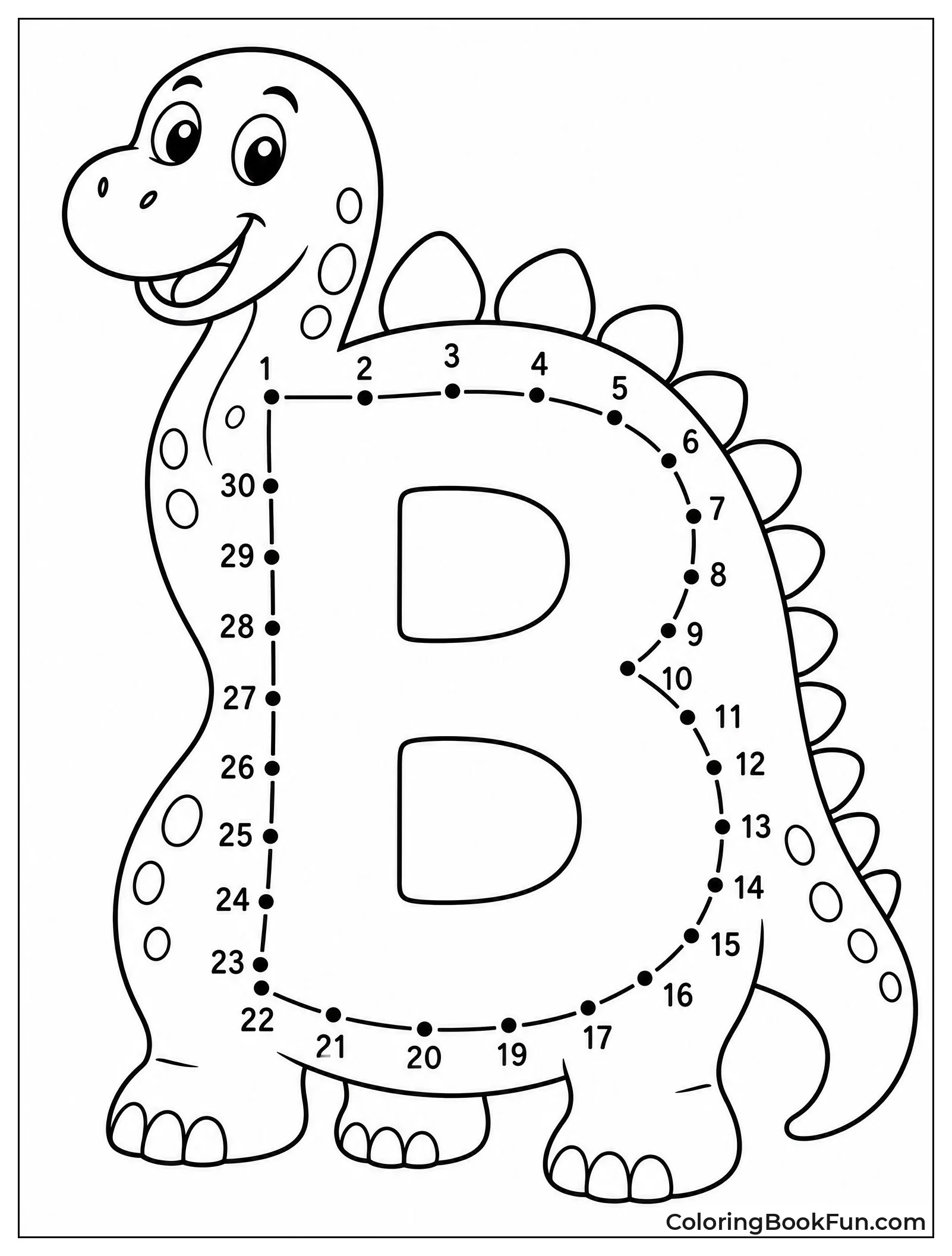 Connecting Dots to Form Dinosaur Letter