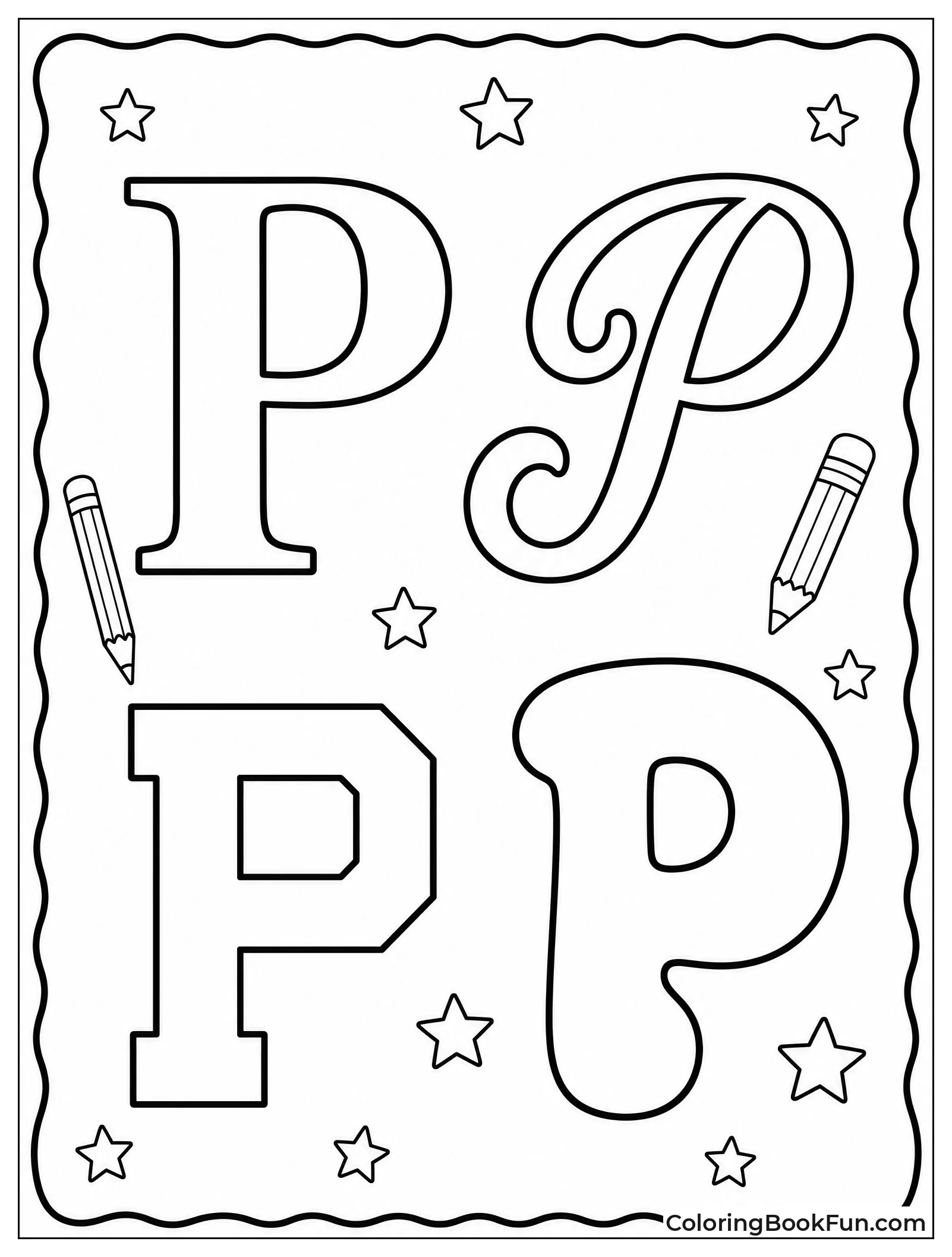 Letter P in Four Different Fonts
