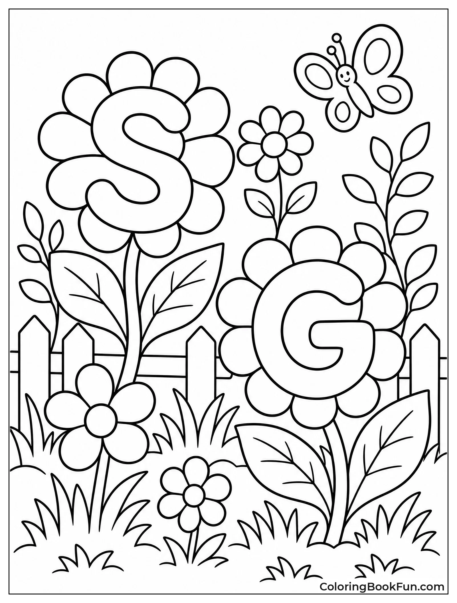 Letters Hidden Among Garden Flowers