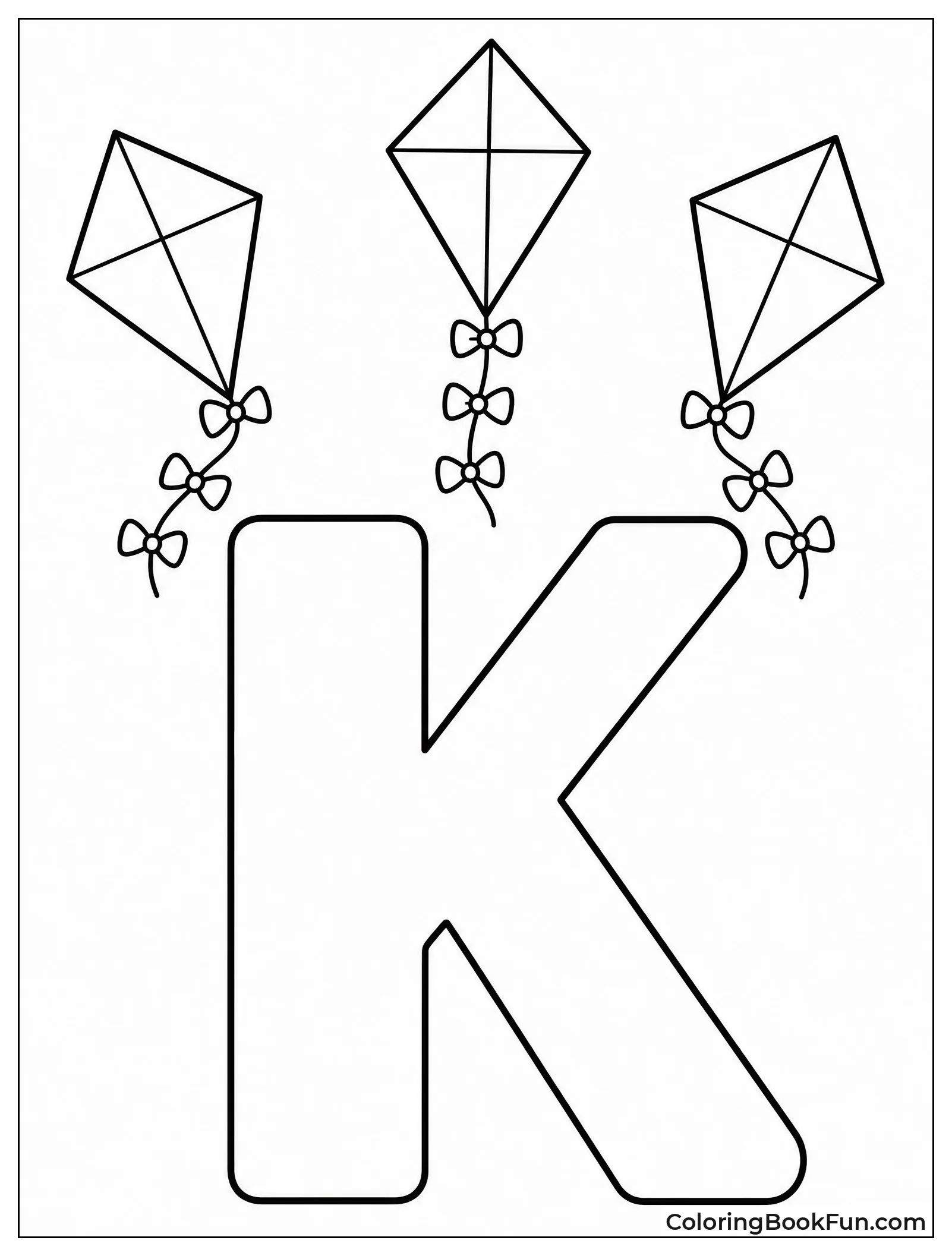 Three Kites Above Letter K