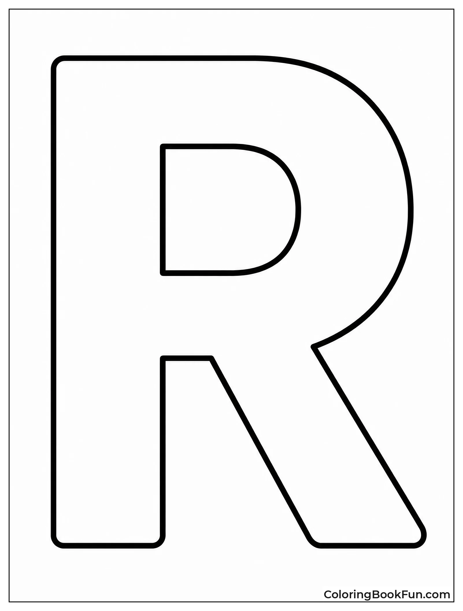 Giant Uppercase R with Thick Lines