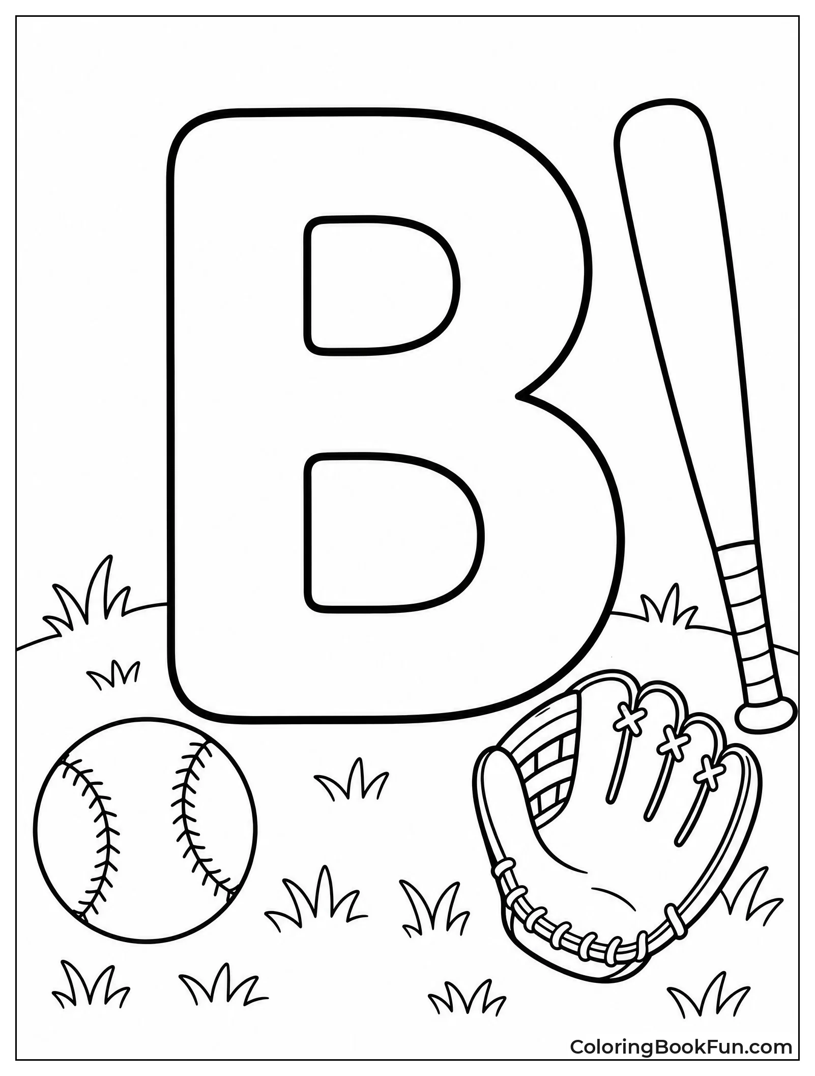 Baseball Gear Around Letter B