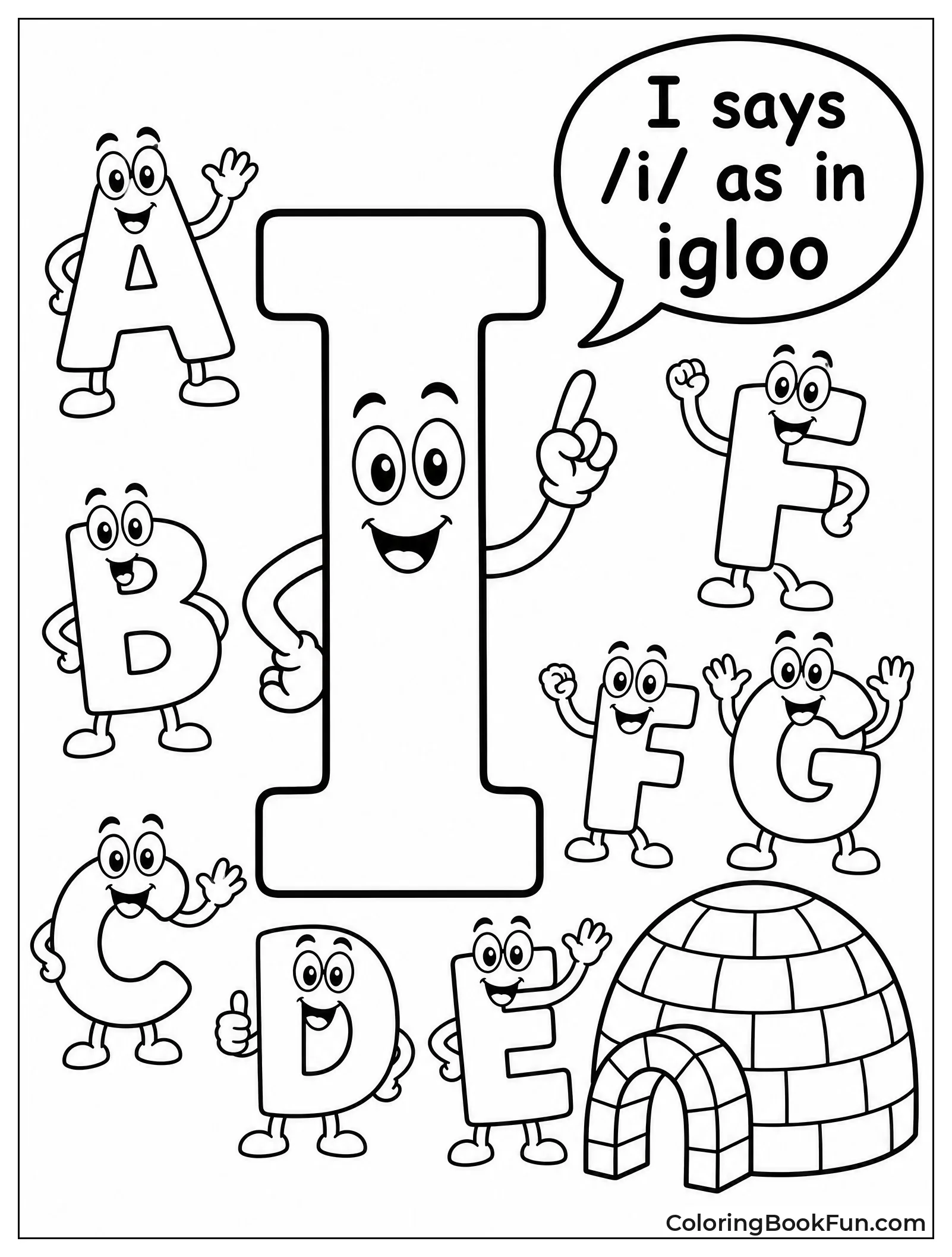 Letter I Talking in Speech Bubble