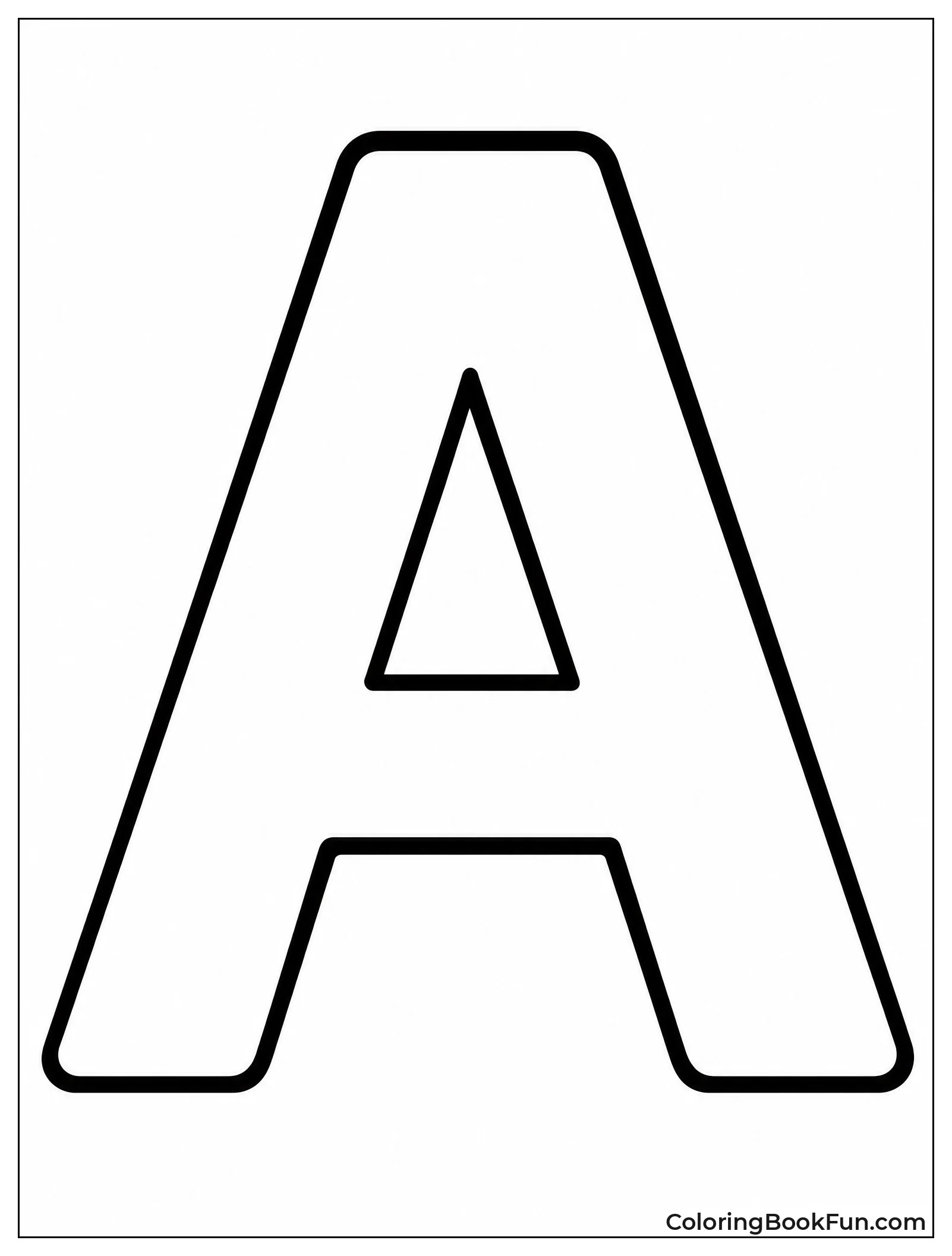 Bold Block Letter A to Color