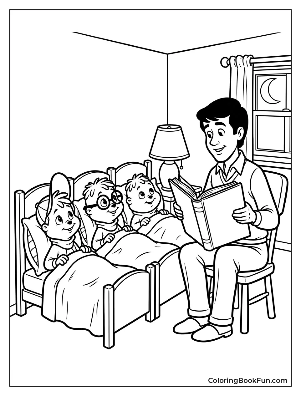 Dave Reading Bedtime Story to Chipmunks