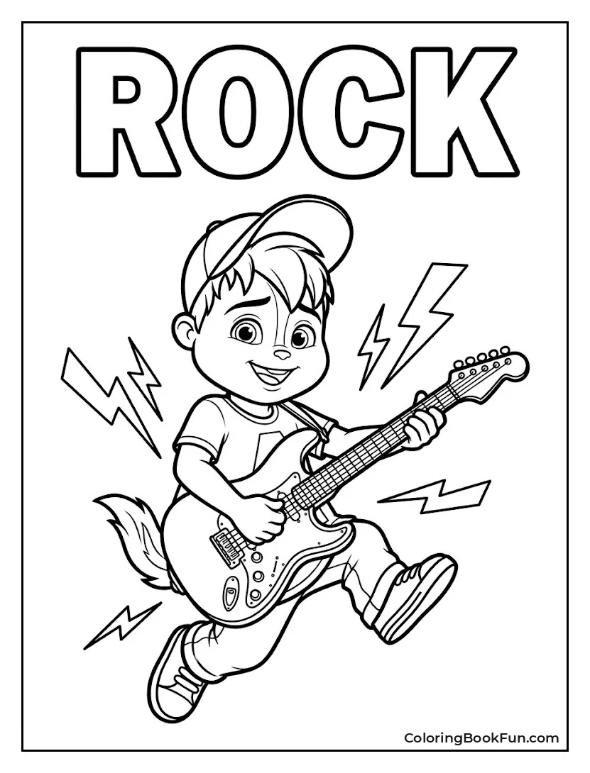 Alvin Playing Electric Guitar