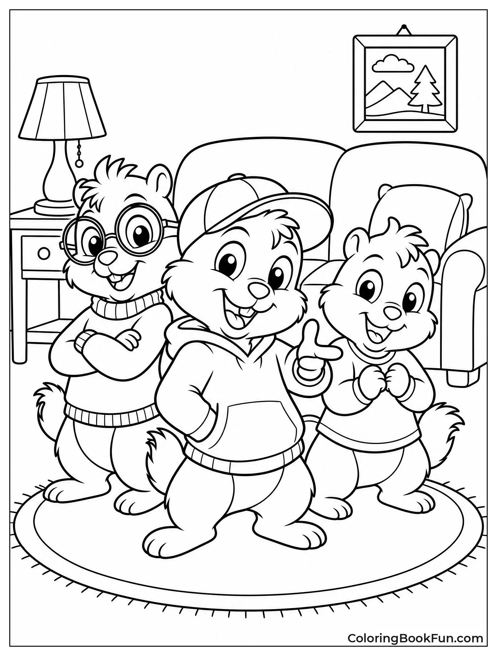 Chipmunks in Living Room