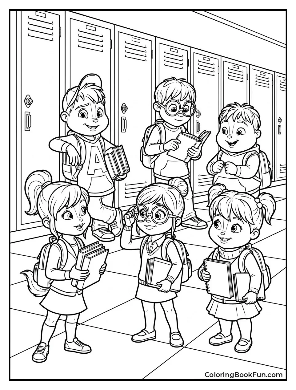 Chipmunks at School Lockers