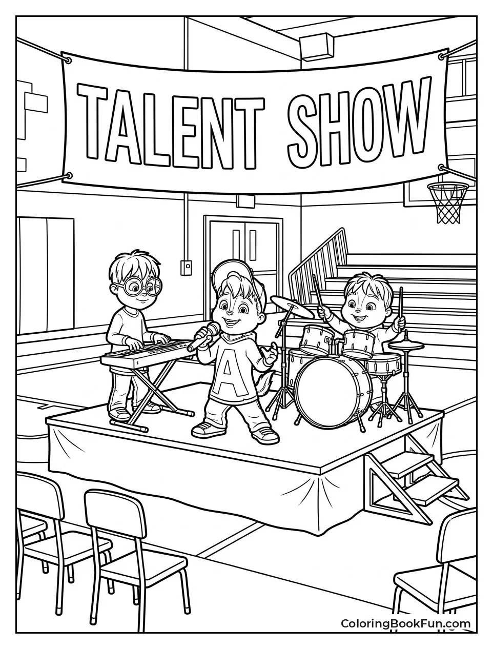 Chipmunks at School Talent Show