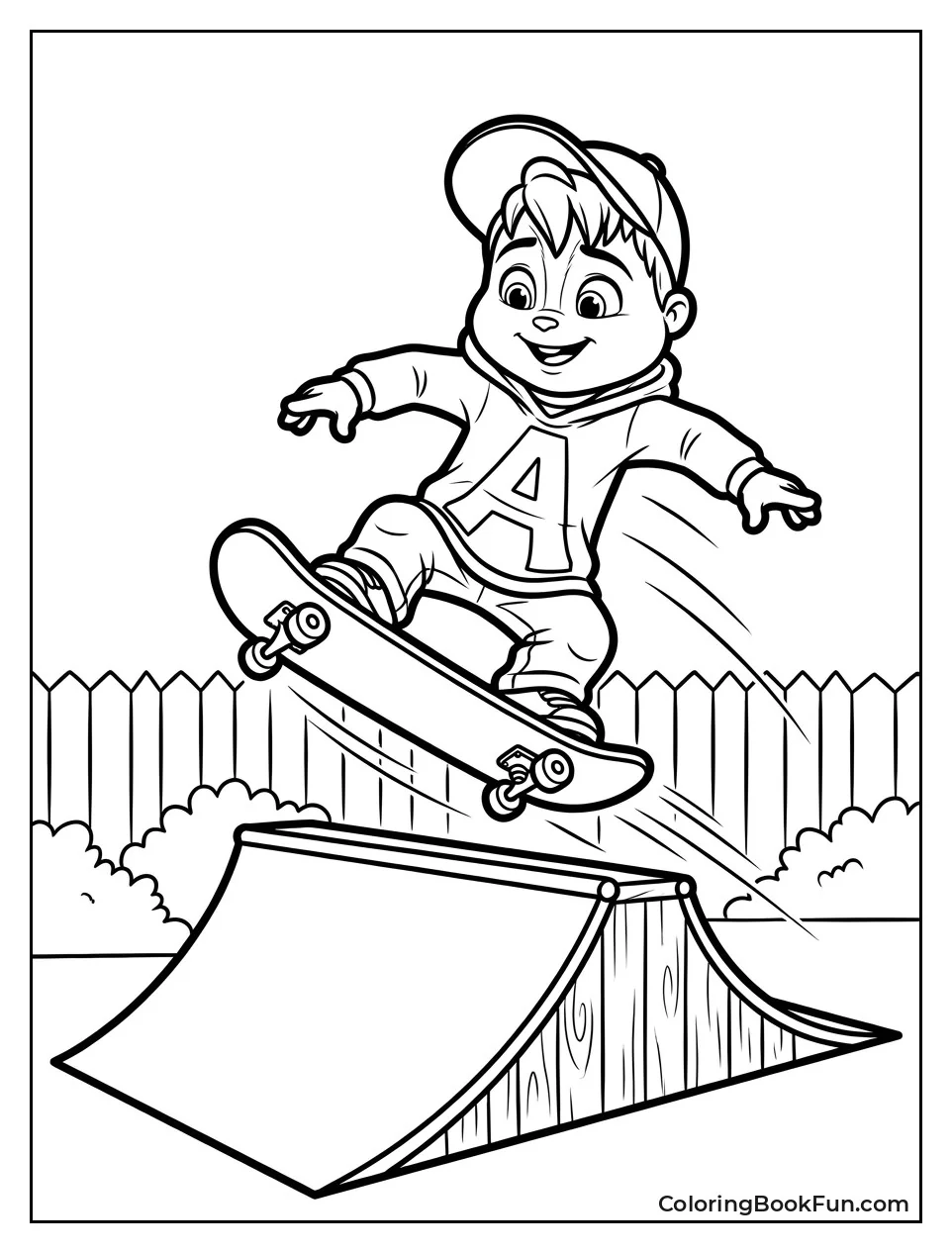 Alvin Doing a Skateboard Trick