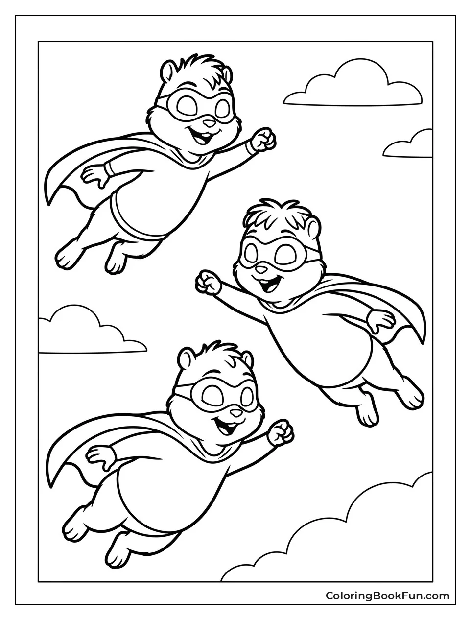 Chipmunks as Flying Superheroes