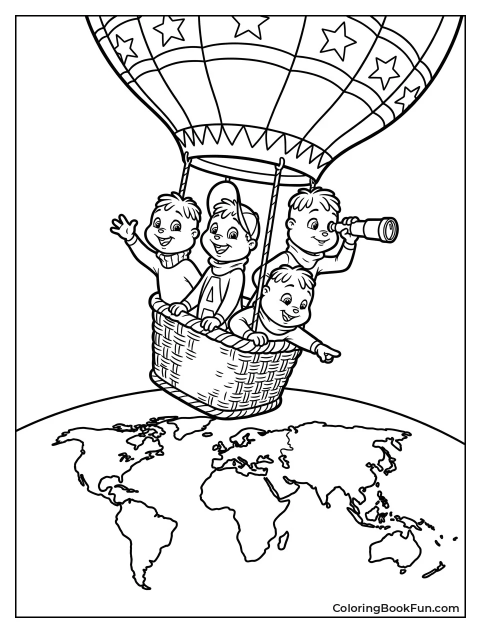 Chipmunks in Hot Air Balloon