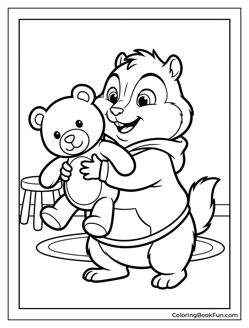 Theodore Hugging His Teddy Bear