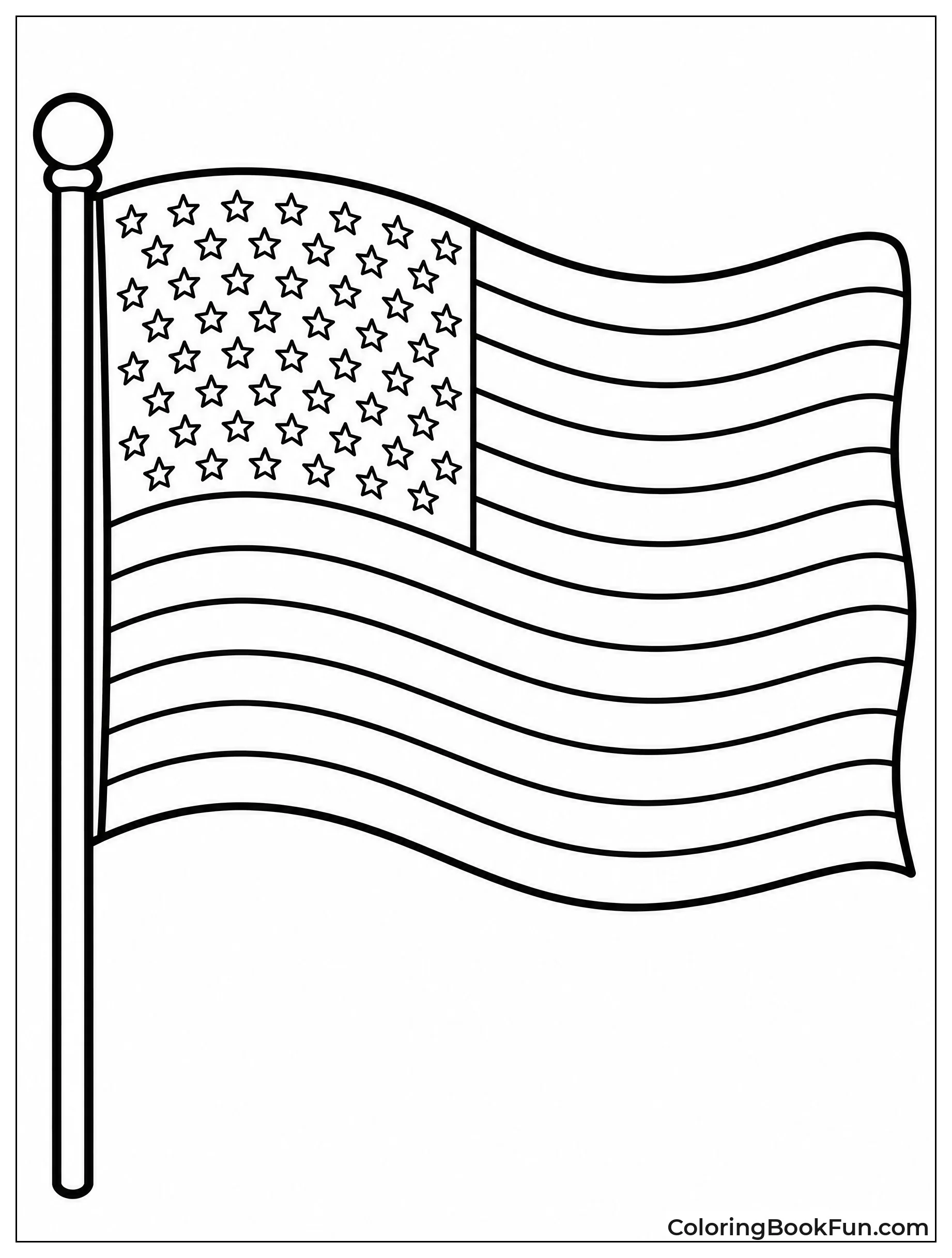 Classic Flag Waving in Wind