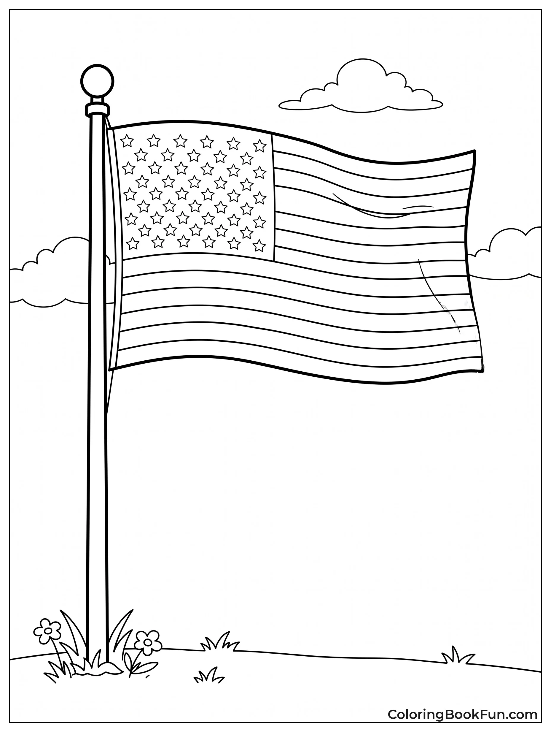 Flag Flying High on Pole