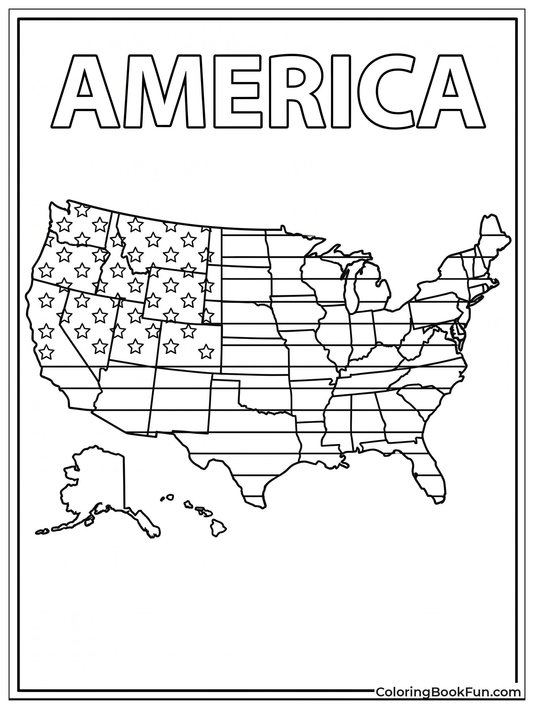 Map Filled with Stripes and Stars