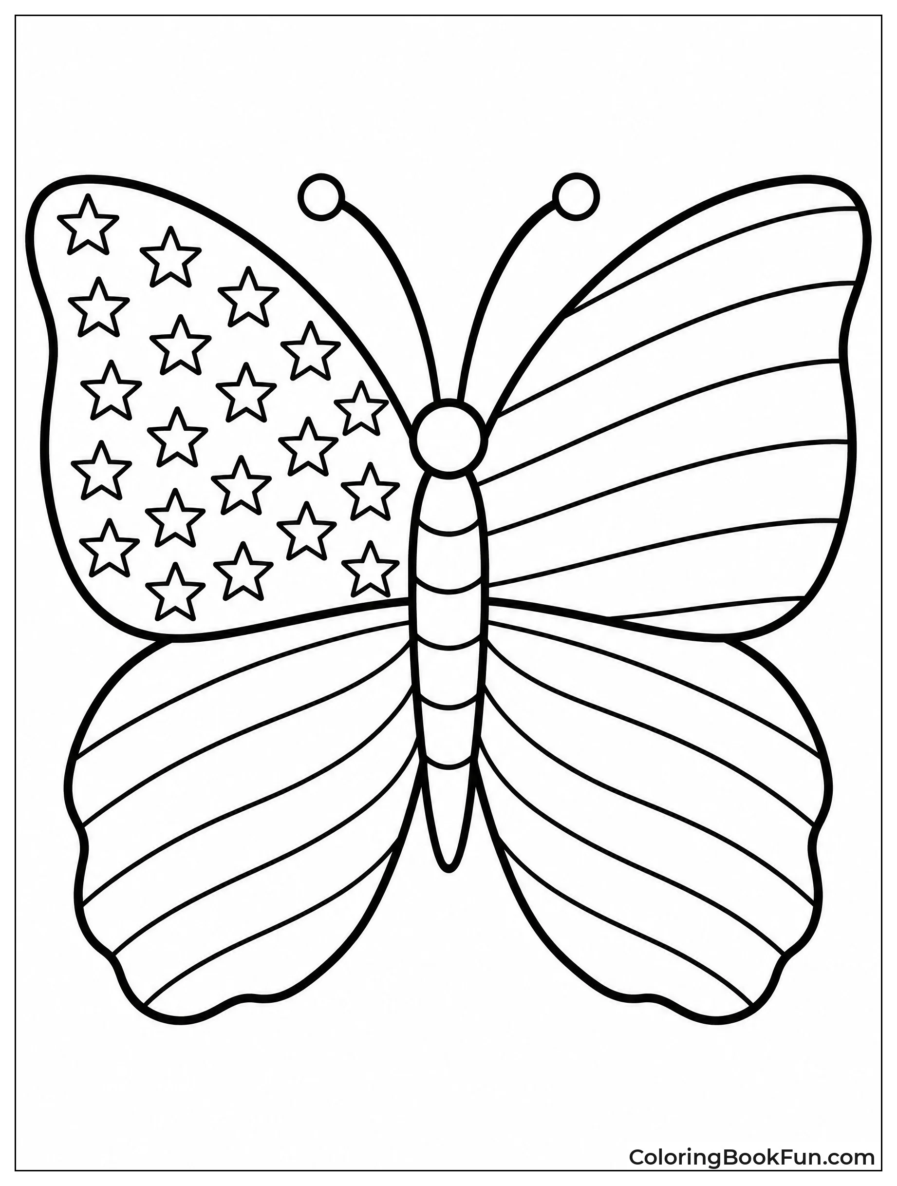 Butterfly with Stars and Stripes