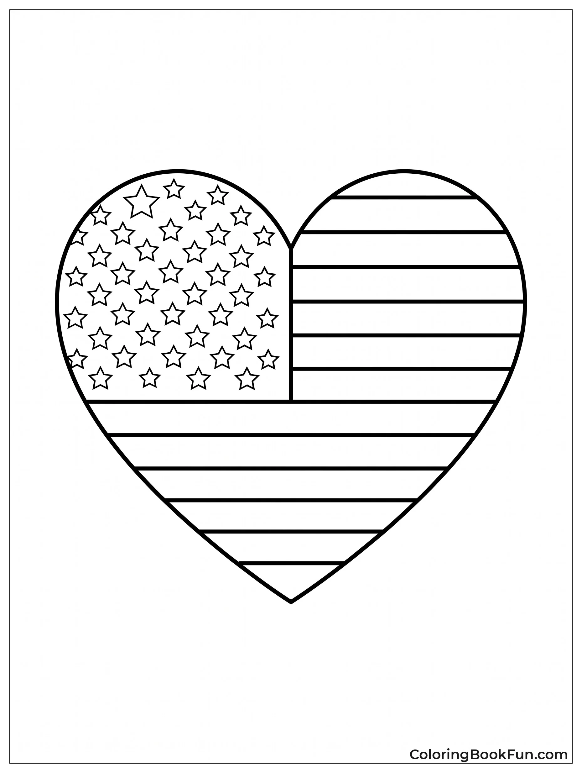Heart Filled with Stars and Stripes