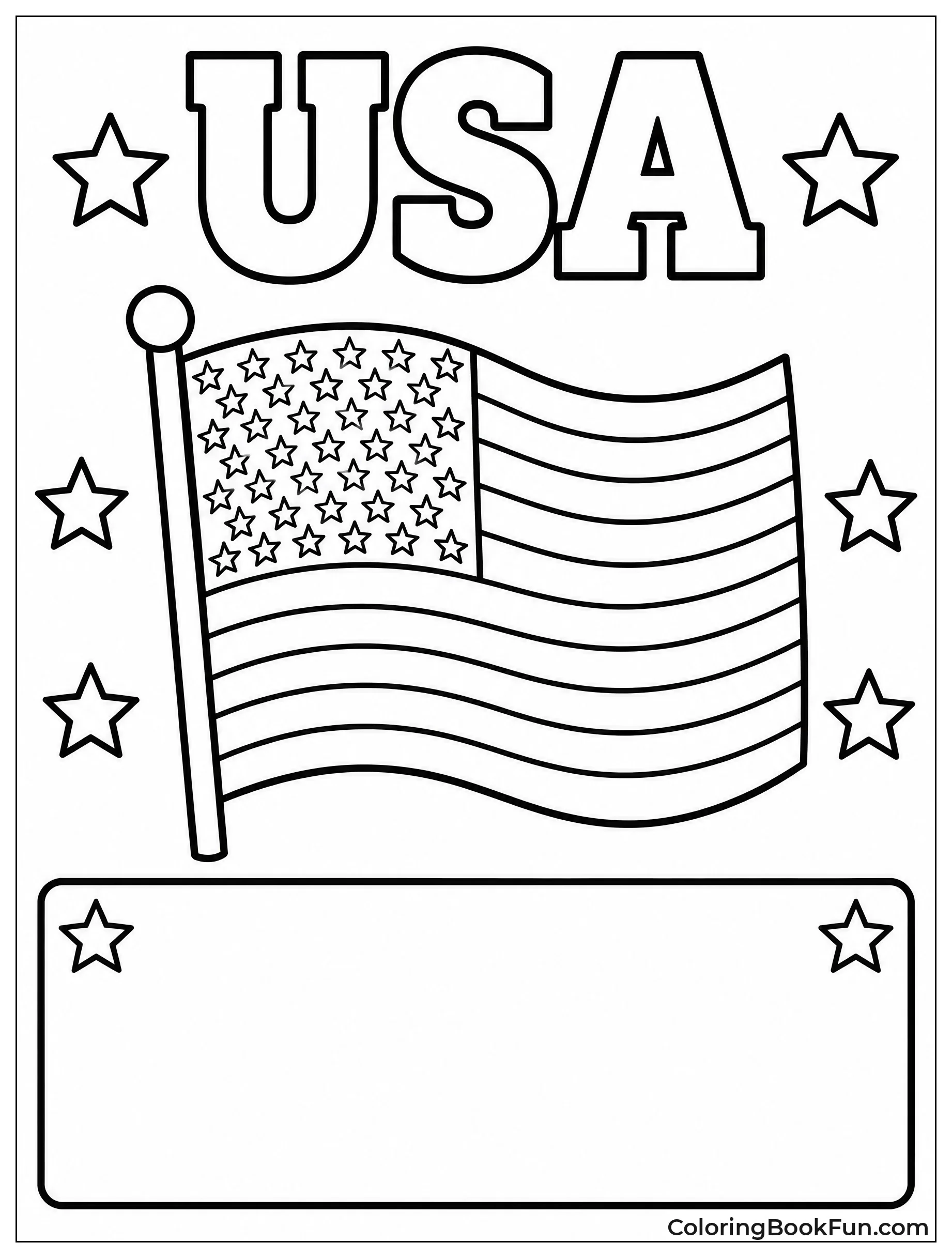 Card with Flag and Message