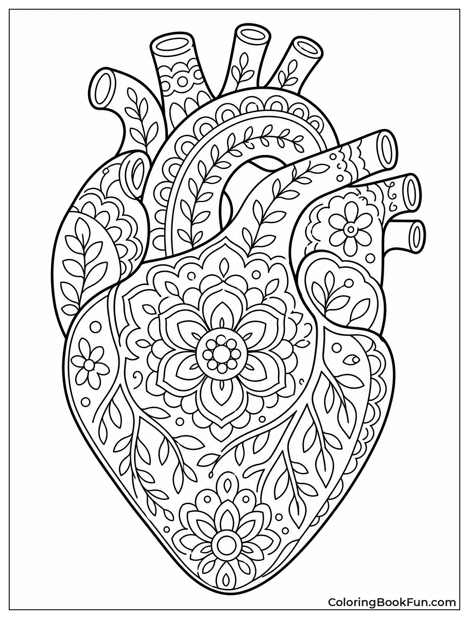 Heart Filled With Zentangle Patterns