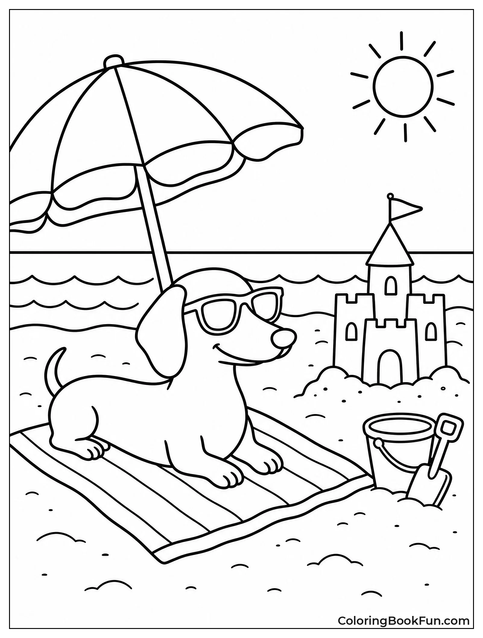 Dachshund at Beach Day