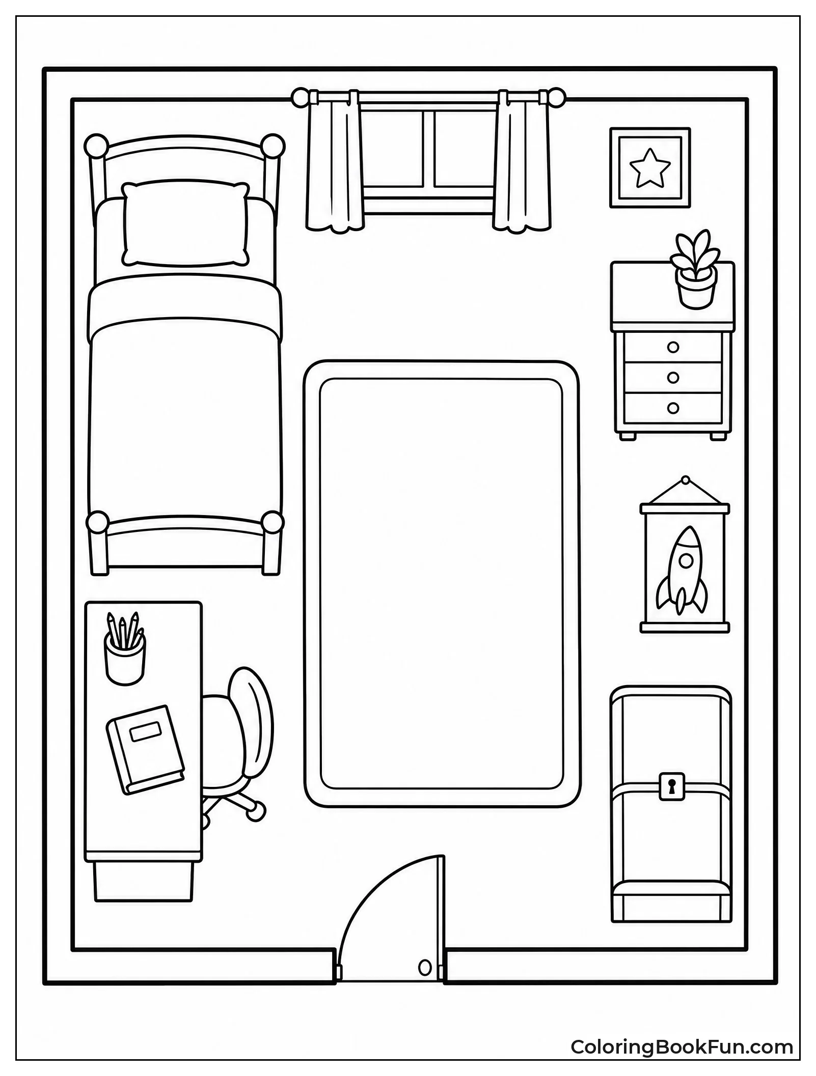 Top Down View of a Bedroom
