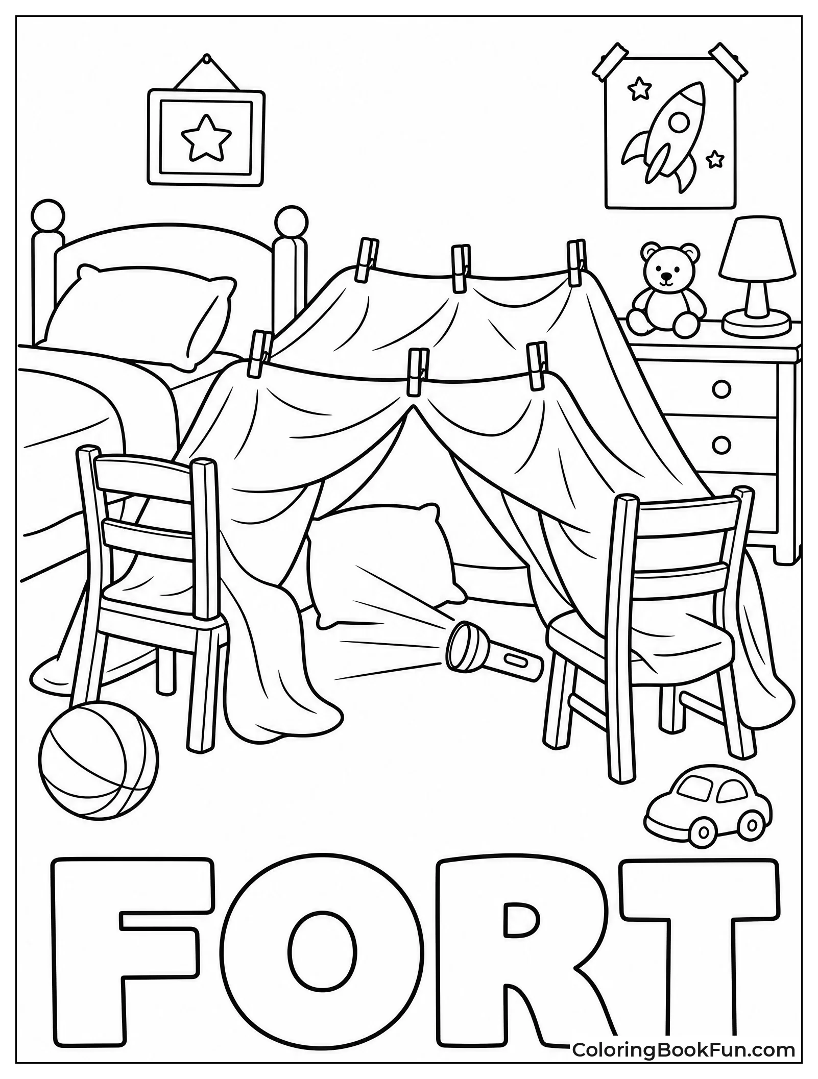 Child Building a Blanket Fort