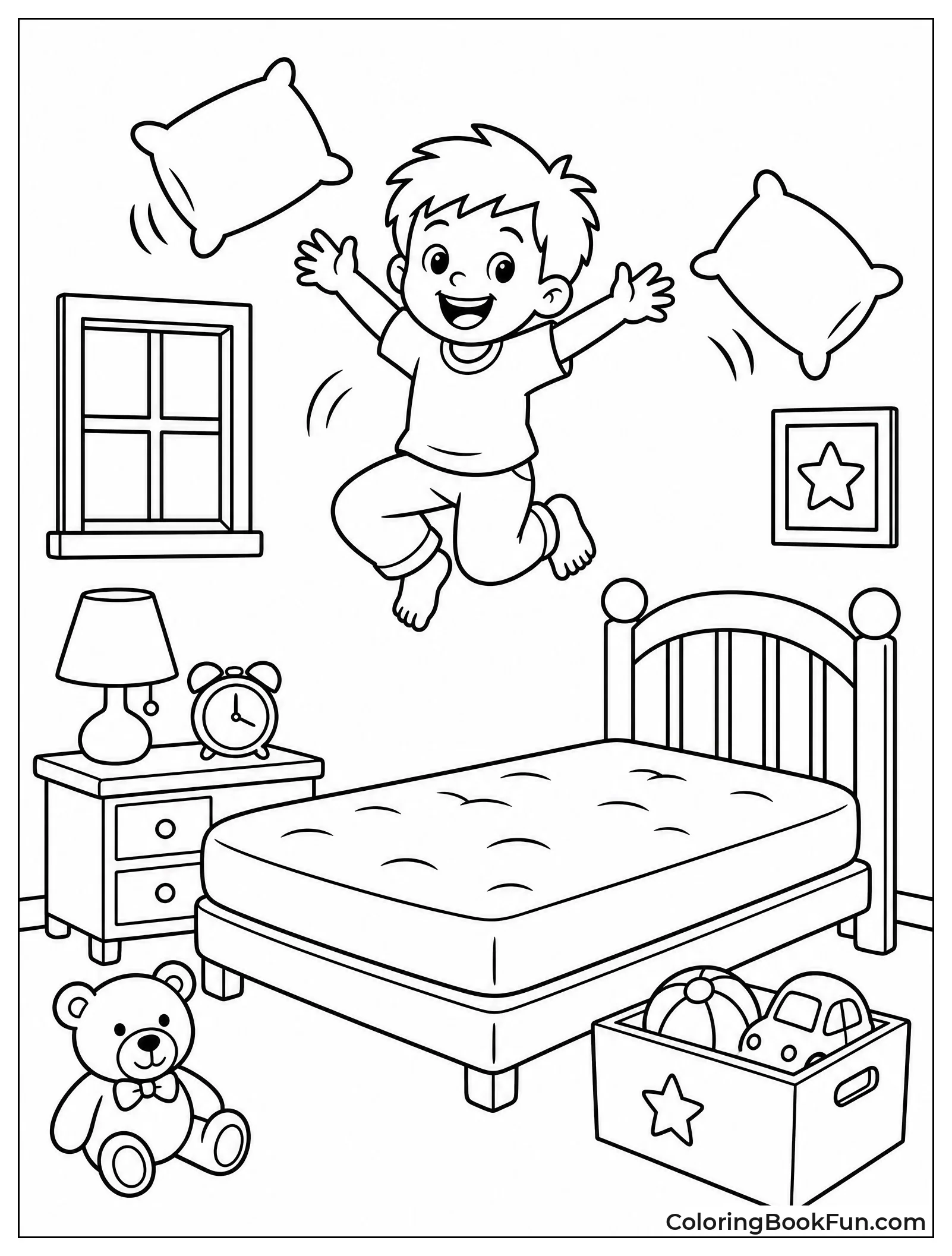 Kid Jumping High on the Bed