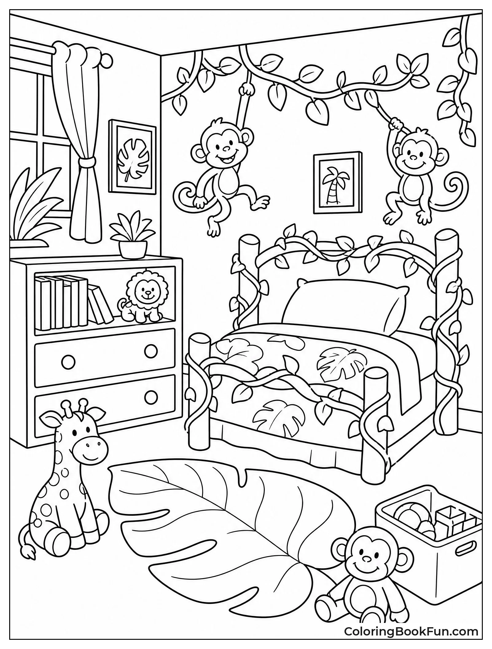 Jungle Themed Bedroom with Vines