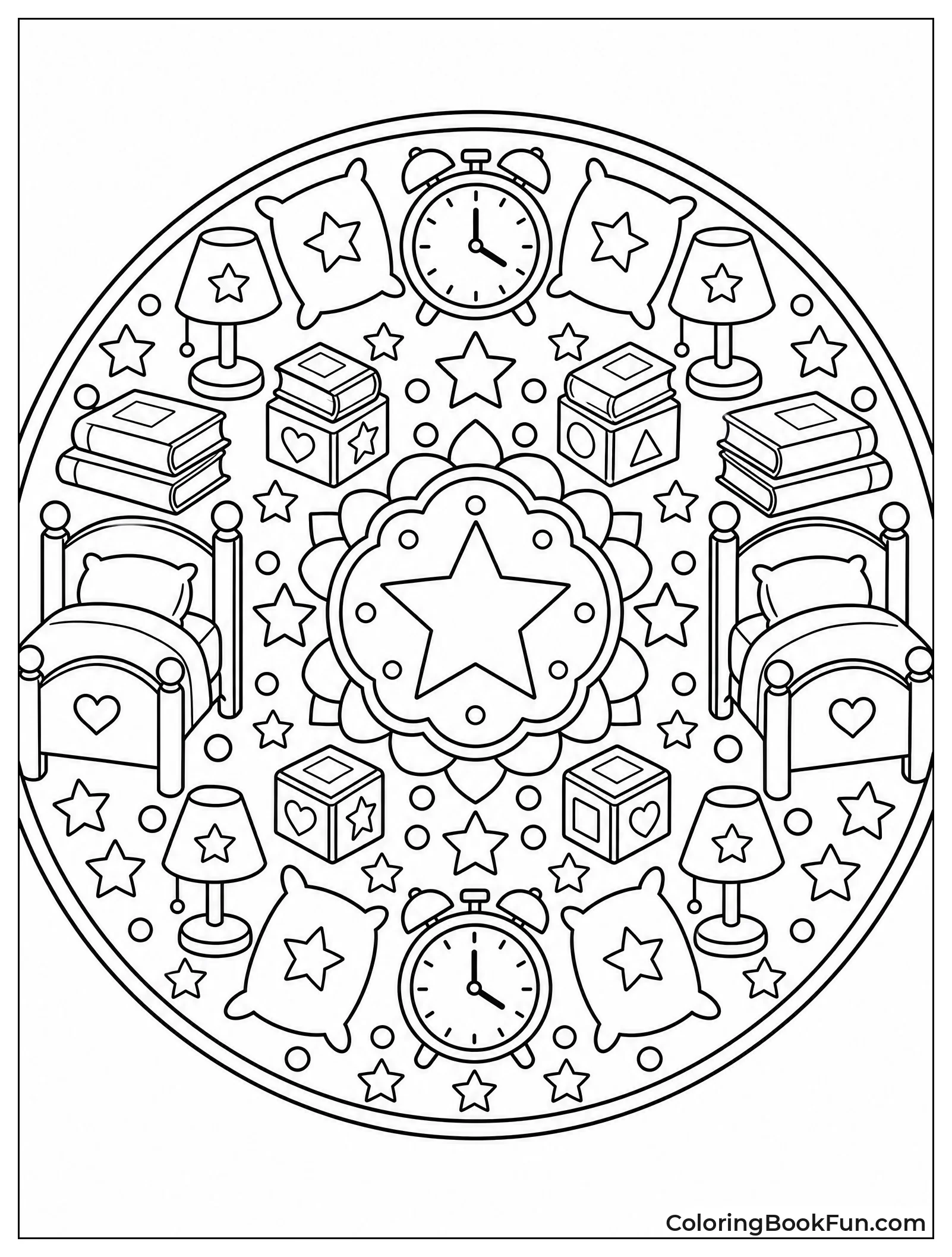 Mandala Design with Bedroom Items