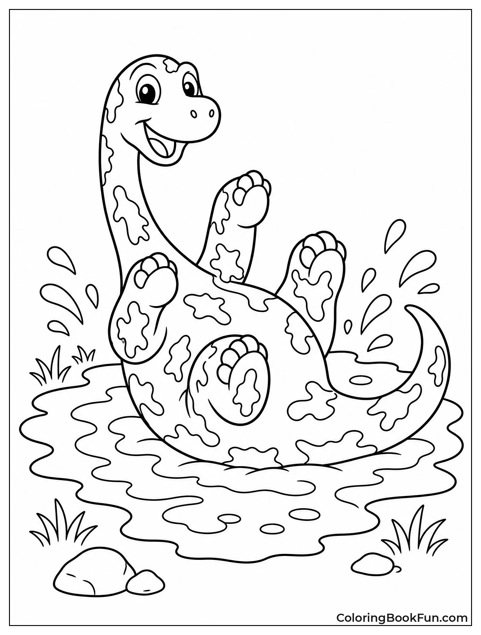 Baby Dinosaur Rolling in Mud