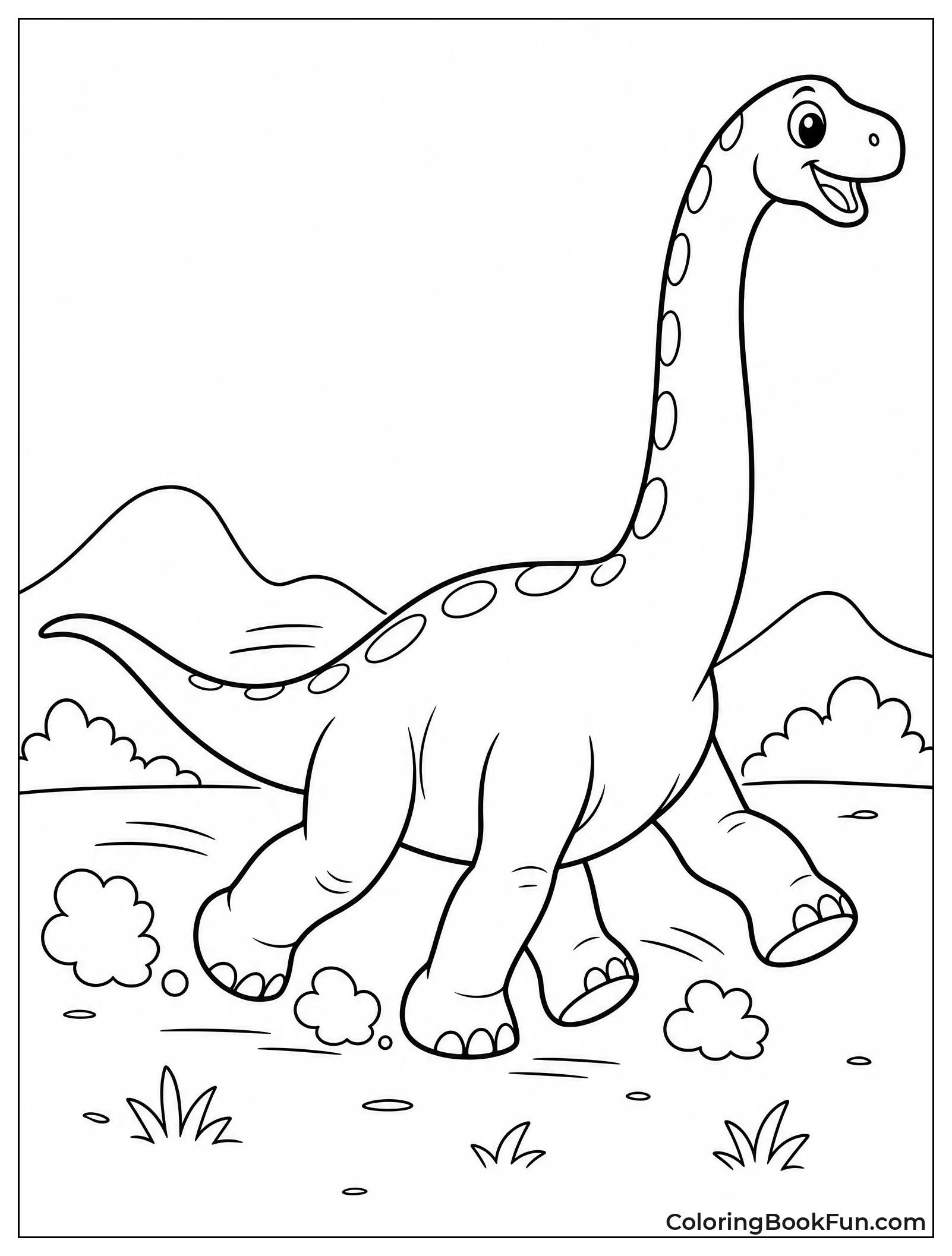 Brachiosaurus Trotting across Dusty Plain