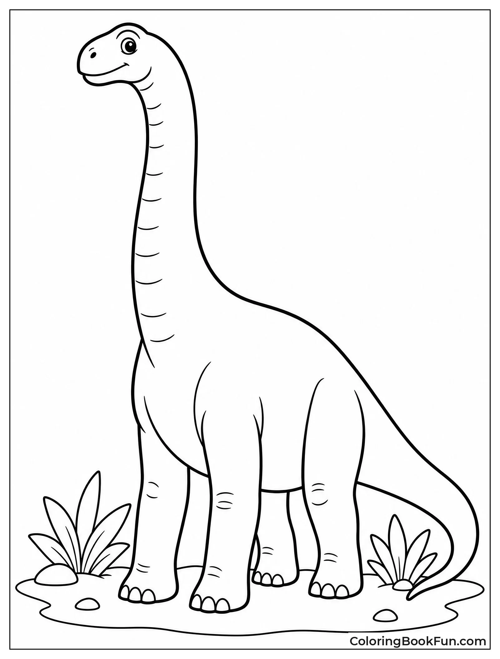 Bold Silhouette of Tall Brachiosaurus
