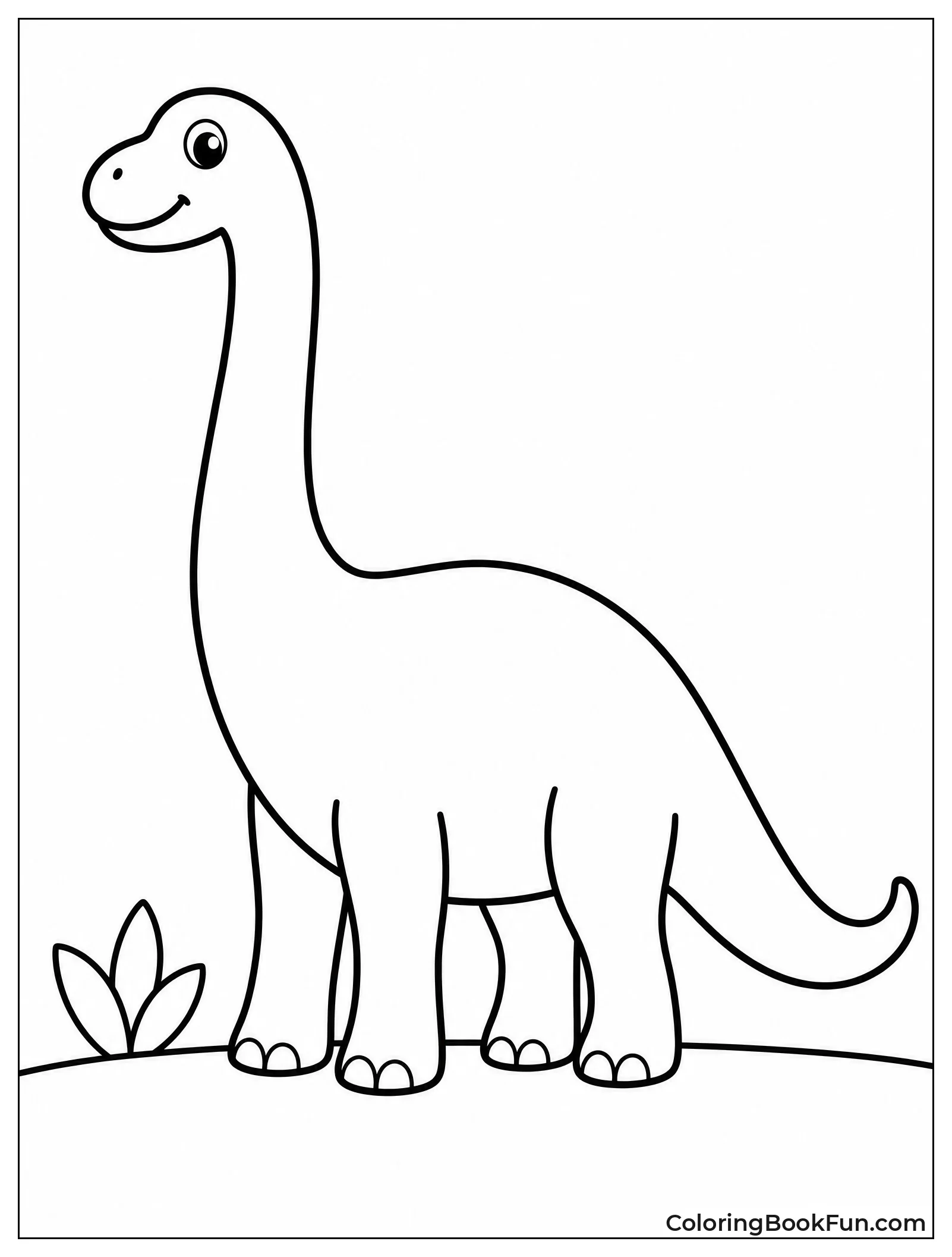 Simple Brachiosaurus Outline for Kids
