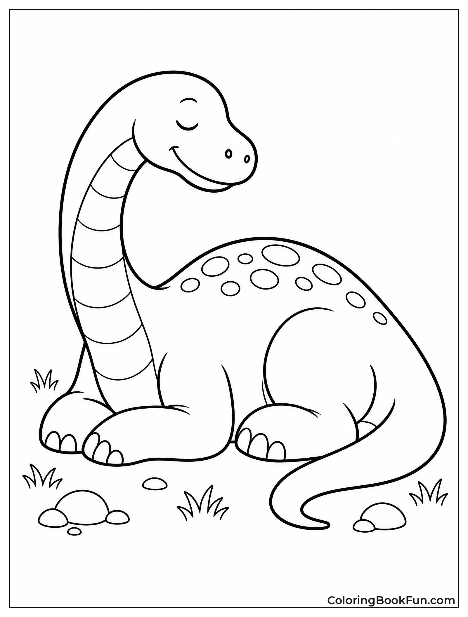 Sleeping Brachiosaurus Curled on Ground