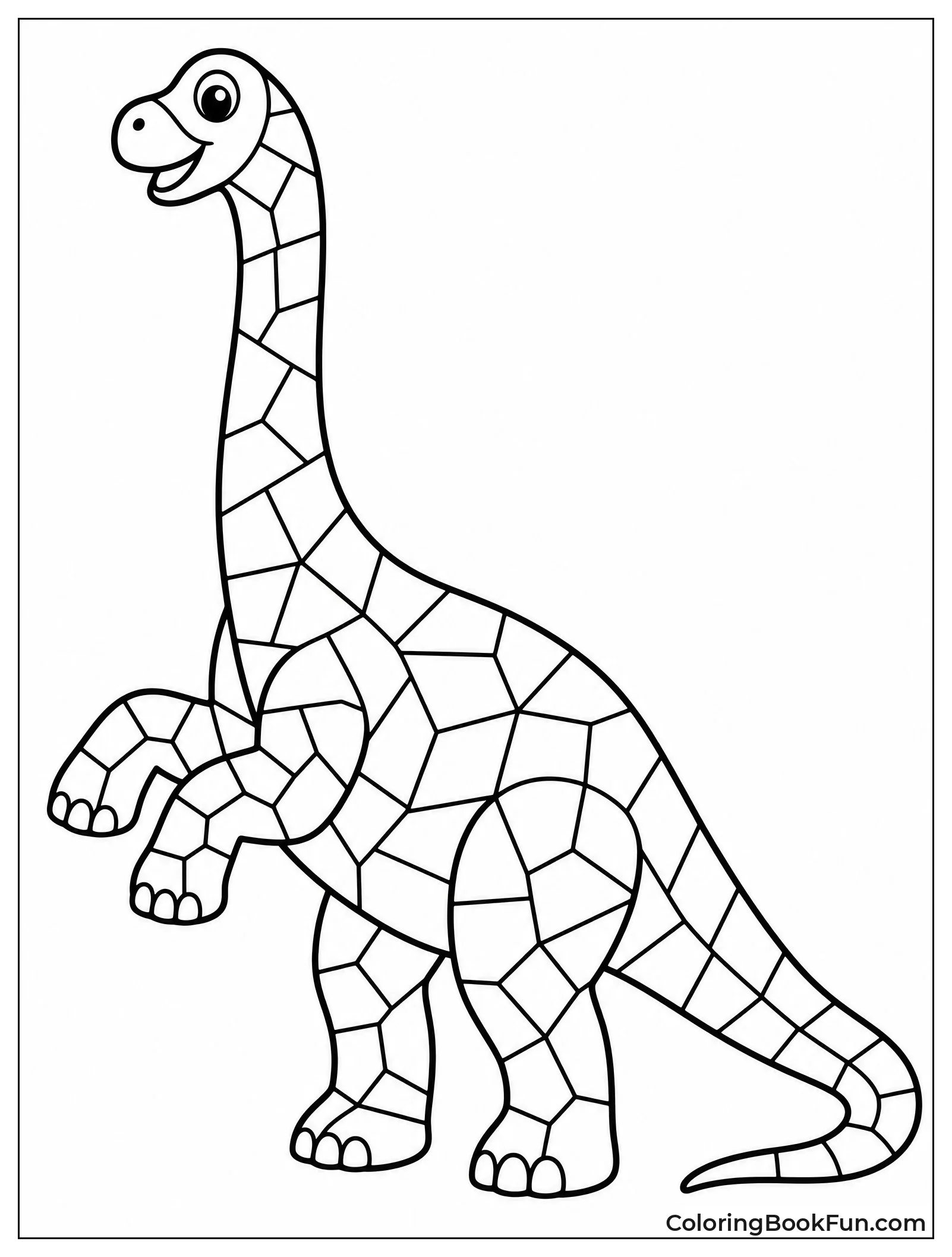 Brachiosaurus with Stained Glass Shapes
