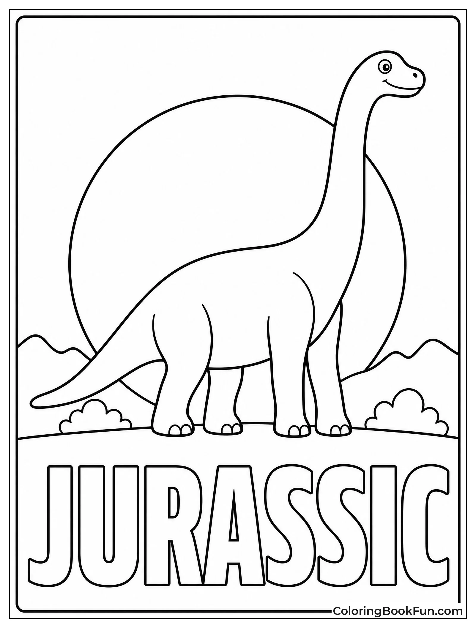 Brachiosaurus Silhouette against Setting Sun