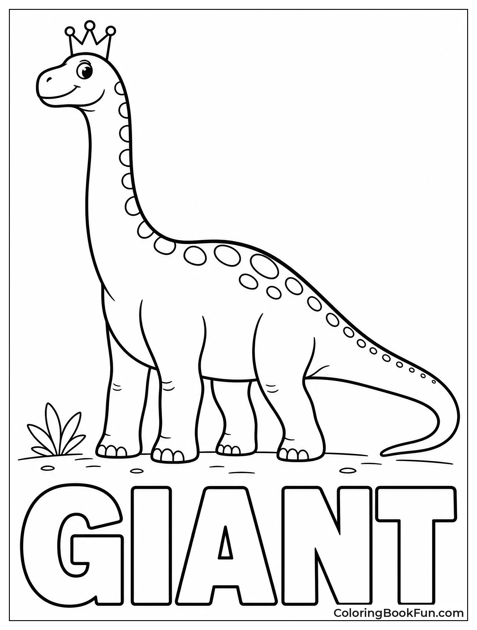 Proud Dinosaur Wearing Tiny Crown