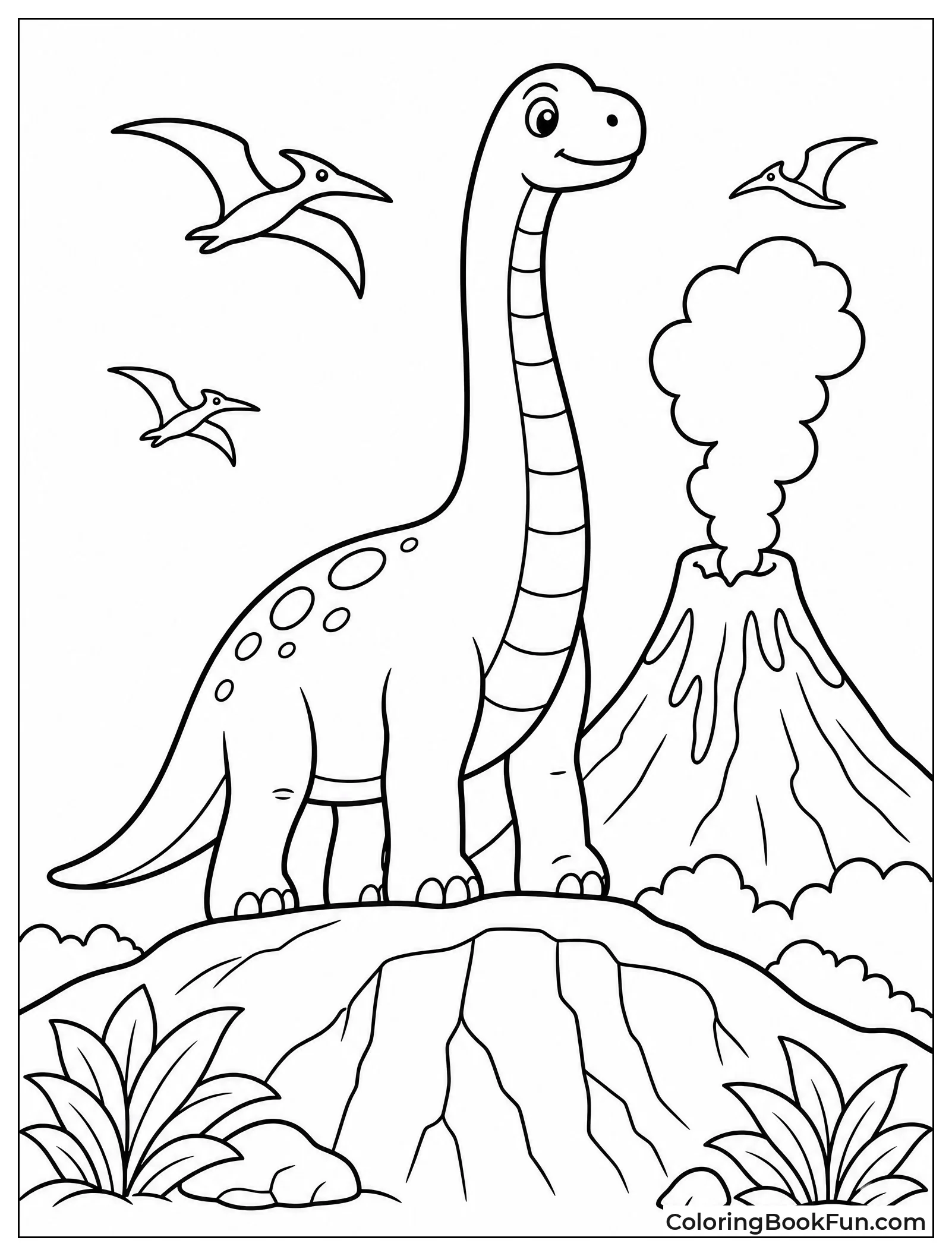 Brachiosaurus near Smoking Volcano