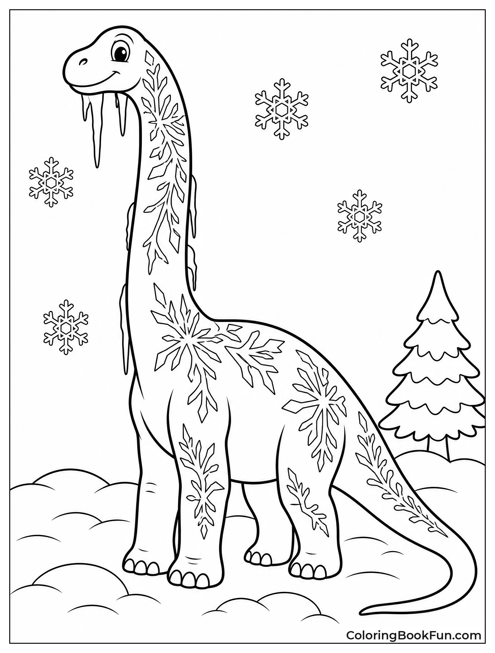 Brachiosaurus with Icicles on Neck