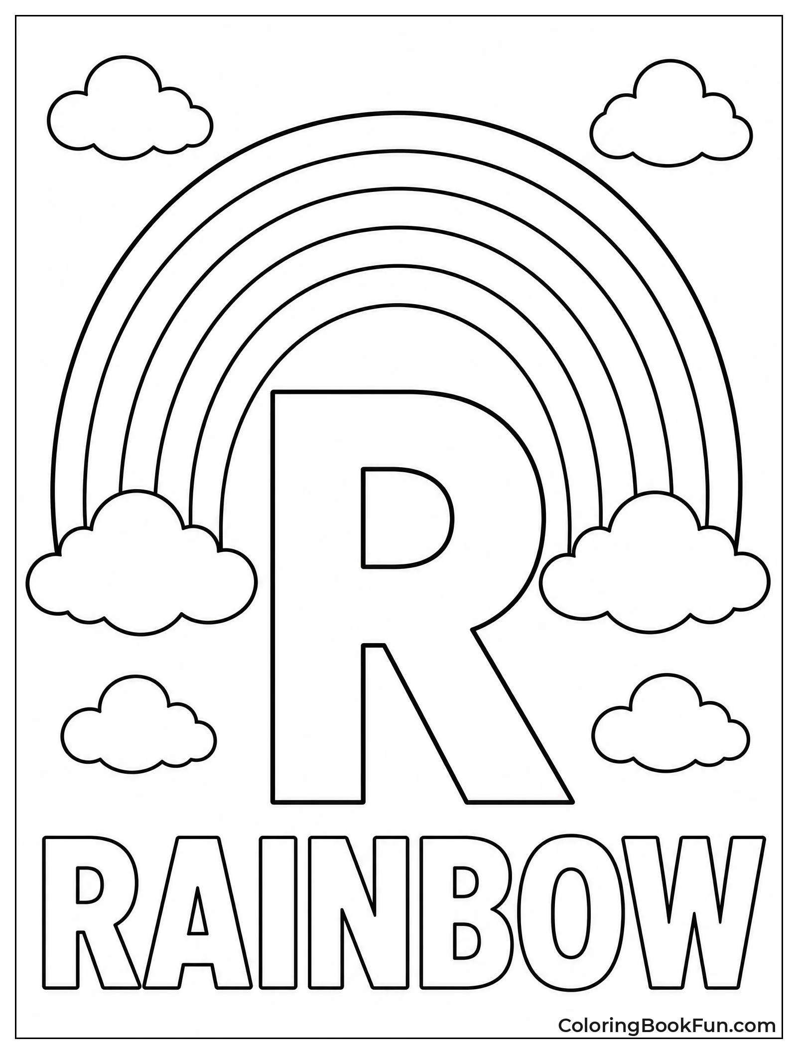 Rainbow Arching over a Big R