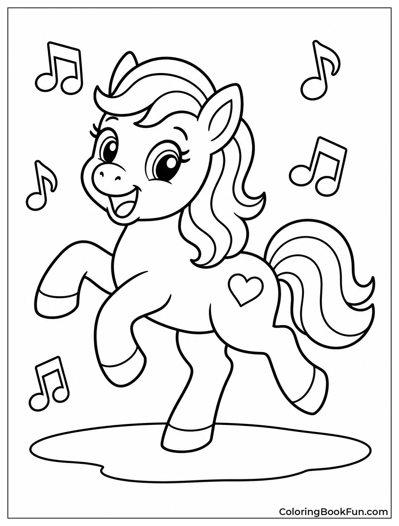 Cartoon Pony Dancing Happily