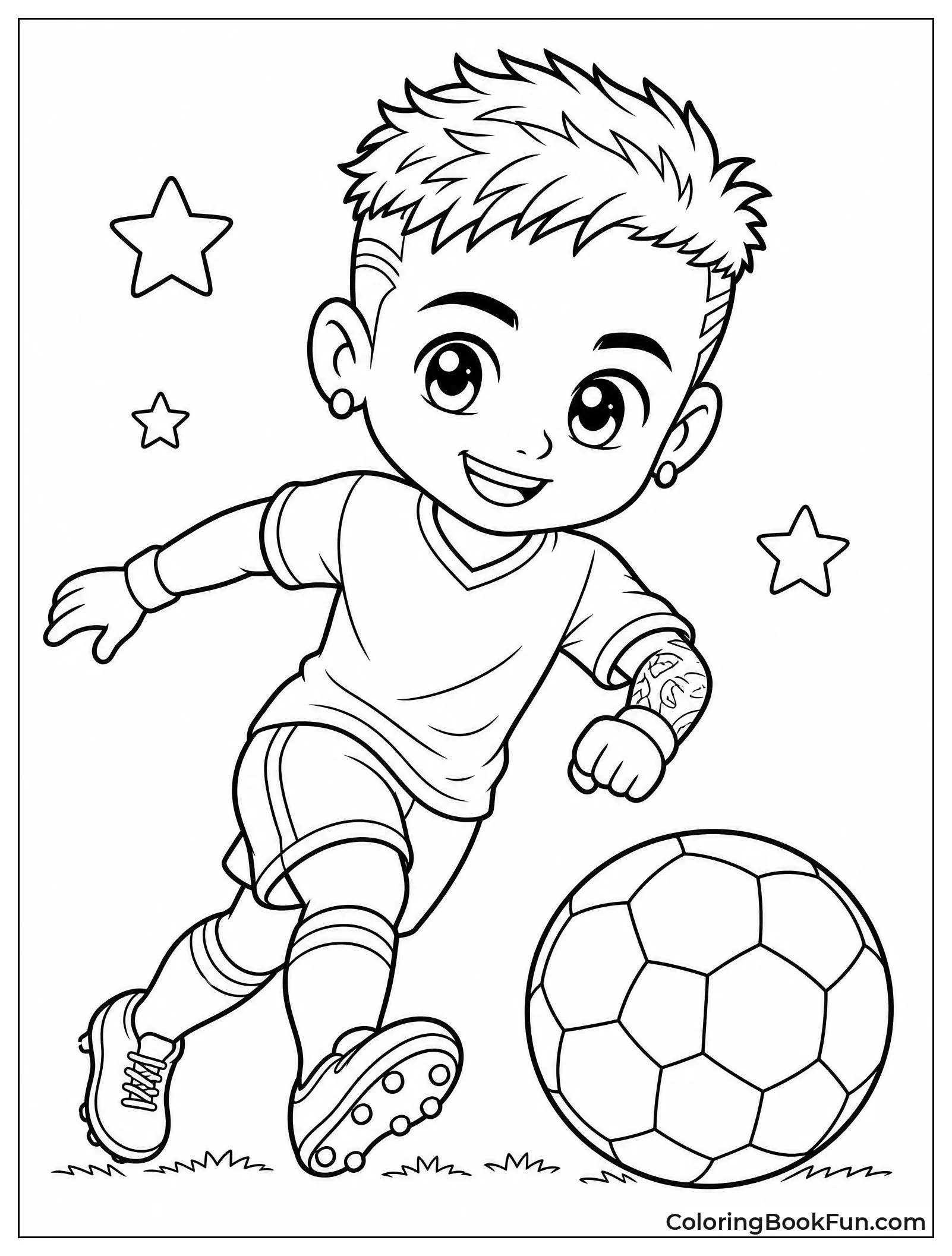 Cute Chibi Neymar with Soccer Ball