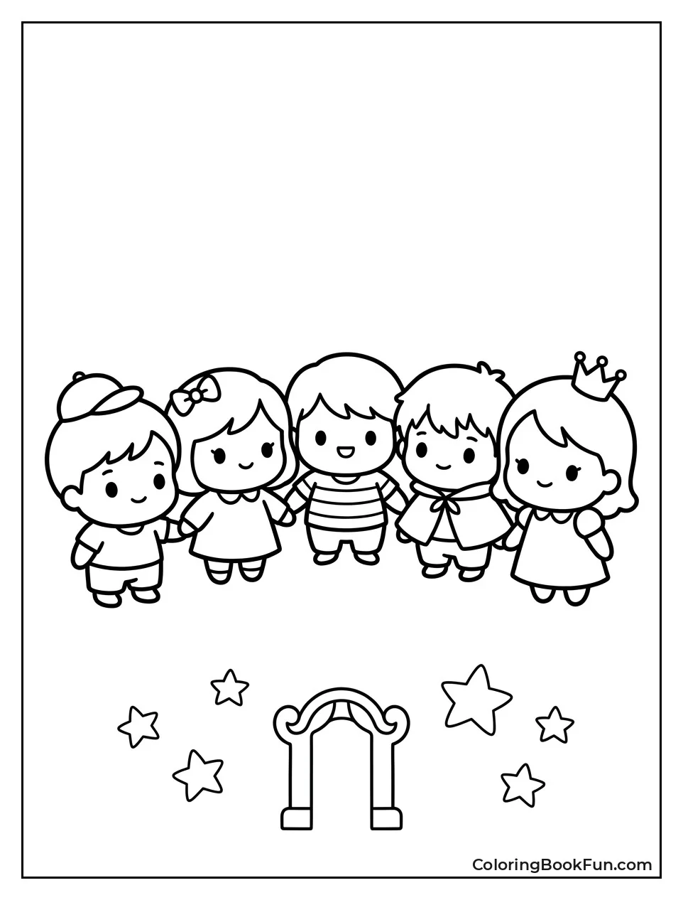 Cute Chibi Saja Boys Stand Together